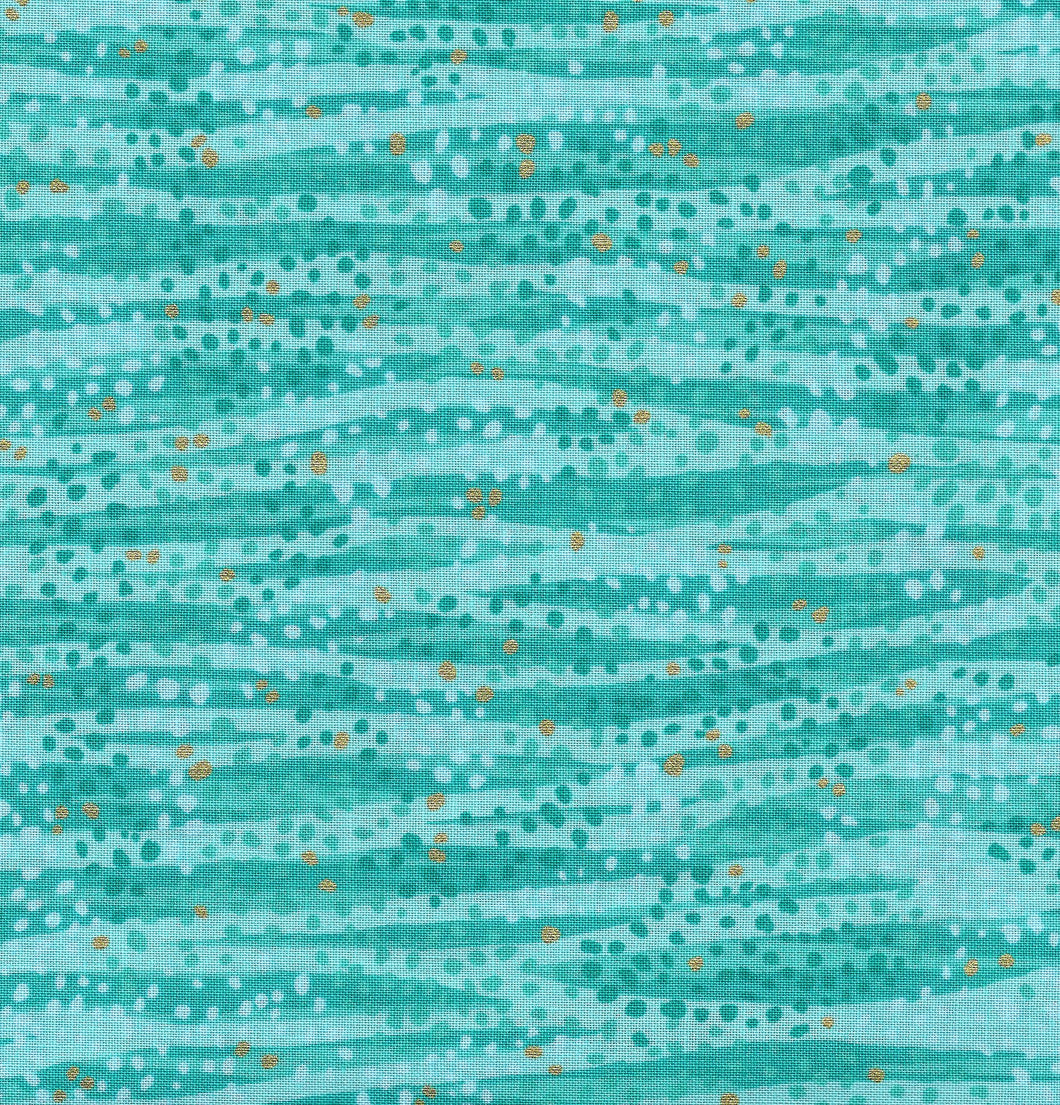 Dew Drop / Turquoise with Gold Dots / jff436