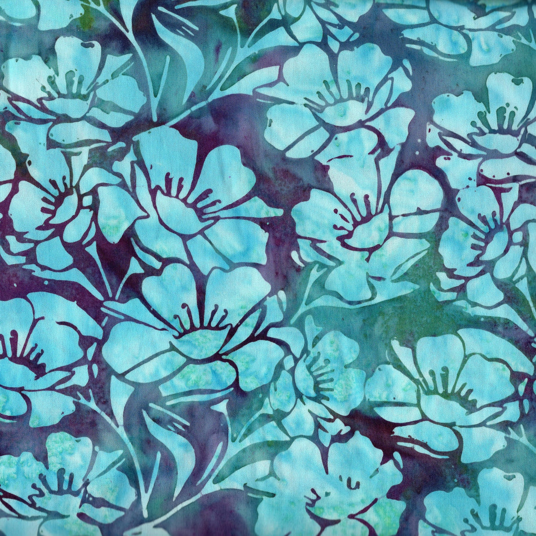 Large Flowers / Multi Teal-Purple ba3149
