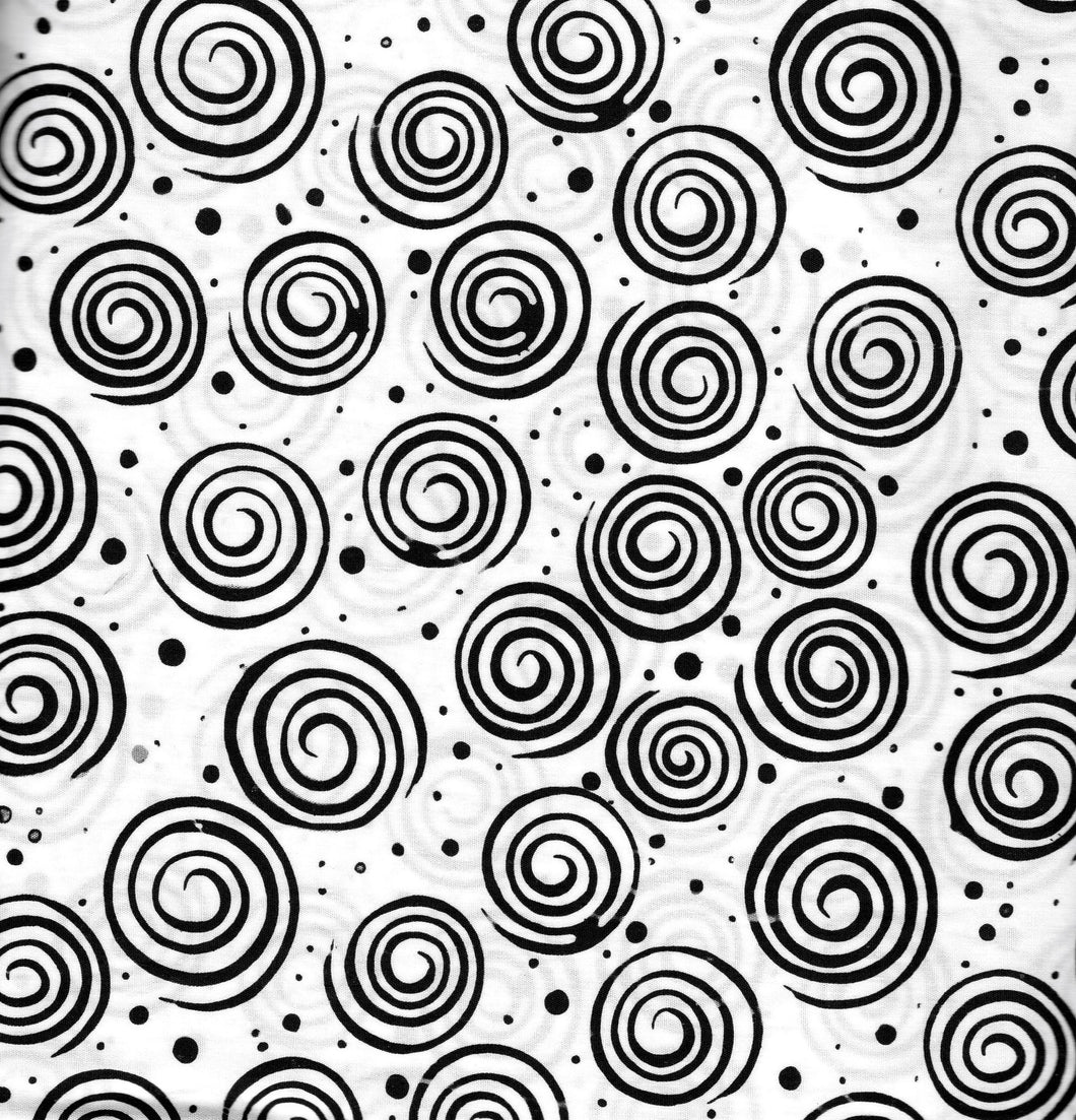 Spiral Dots / Black on White ba3242