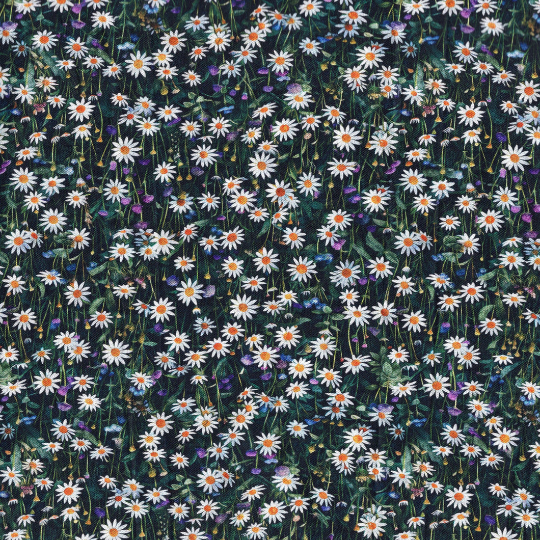 Earthly Delights / Little Daisies on Dark Green flo532