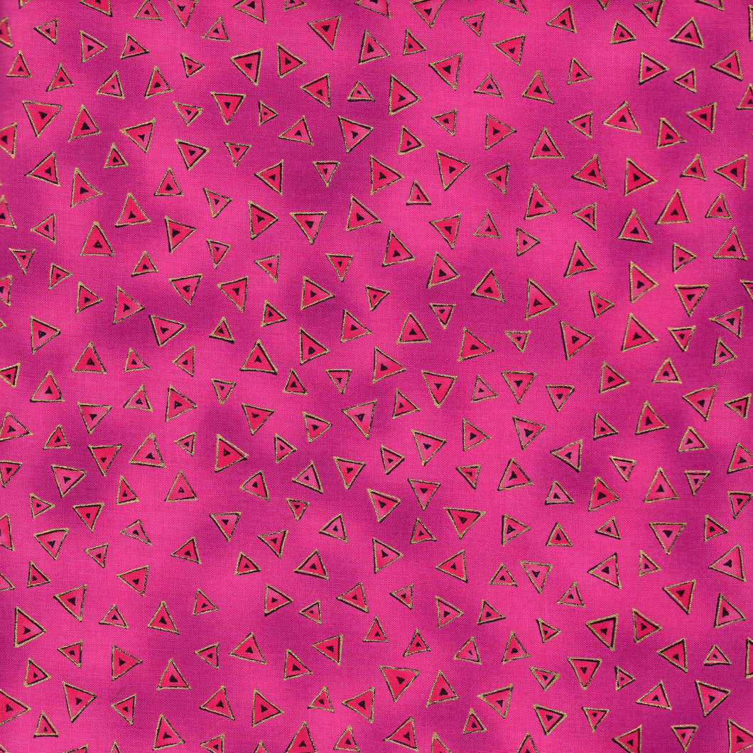 Laurel Burch Basic Triangels / Respberry with Gold Metallic lb177
