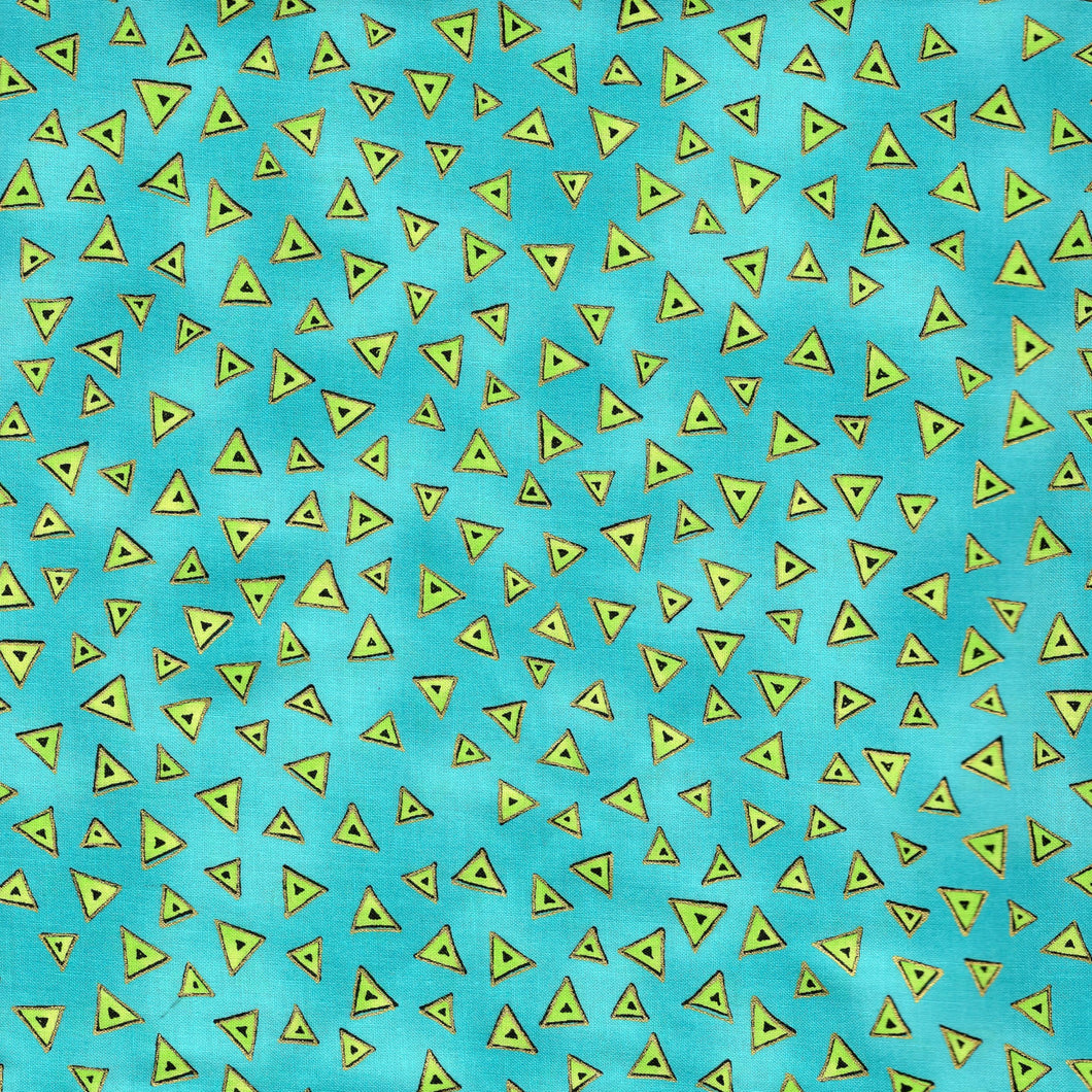Laurel Burcch Basic Triangles / Aqua with Gold Metallic lb178