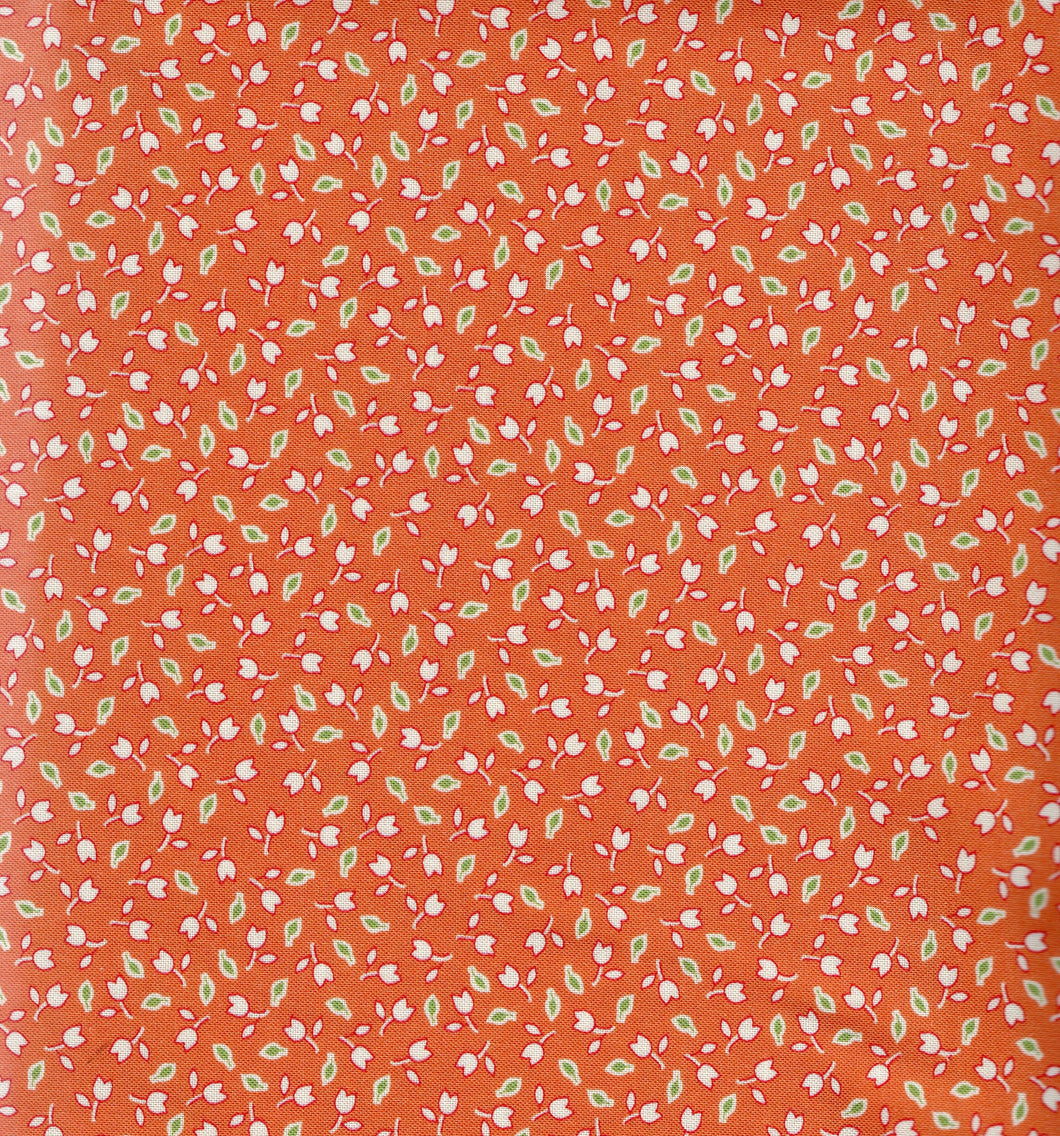 Aunt Grace Goes Scrappy / Tiny Tulips on Orange rep547