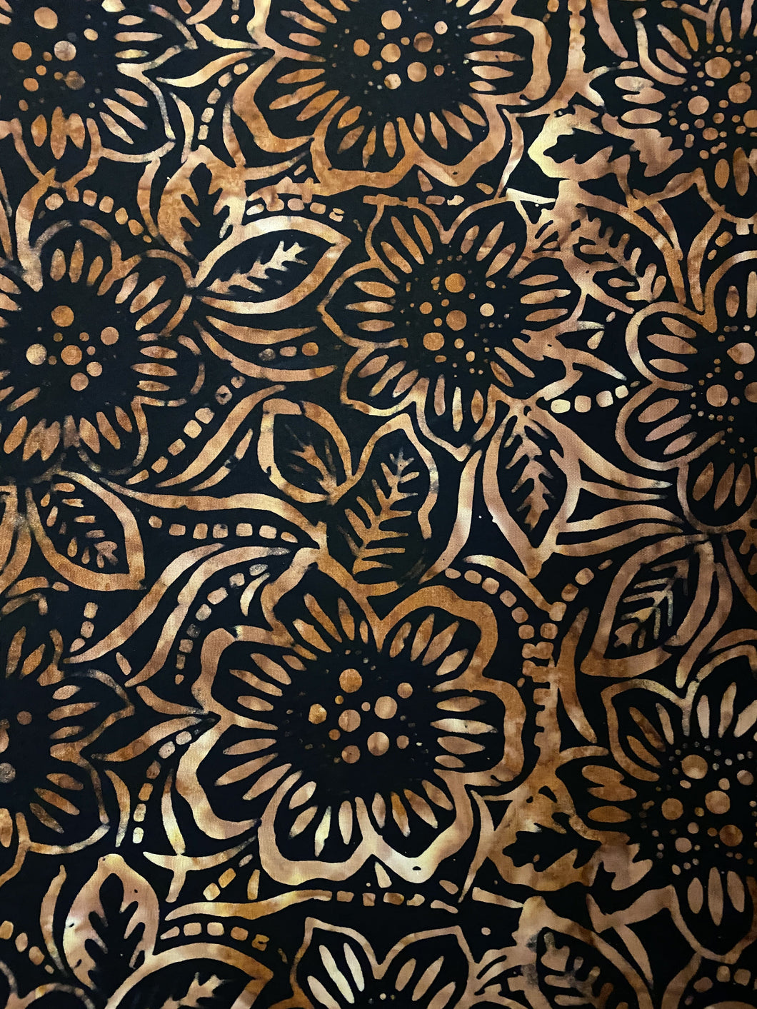 Large Brown Flowers / Black ba2138