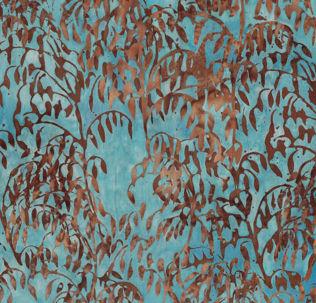 Leafy Branches / Brown on Teal ba2834