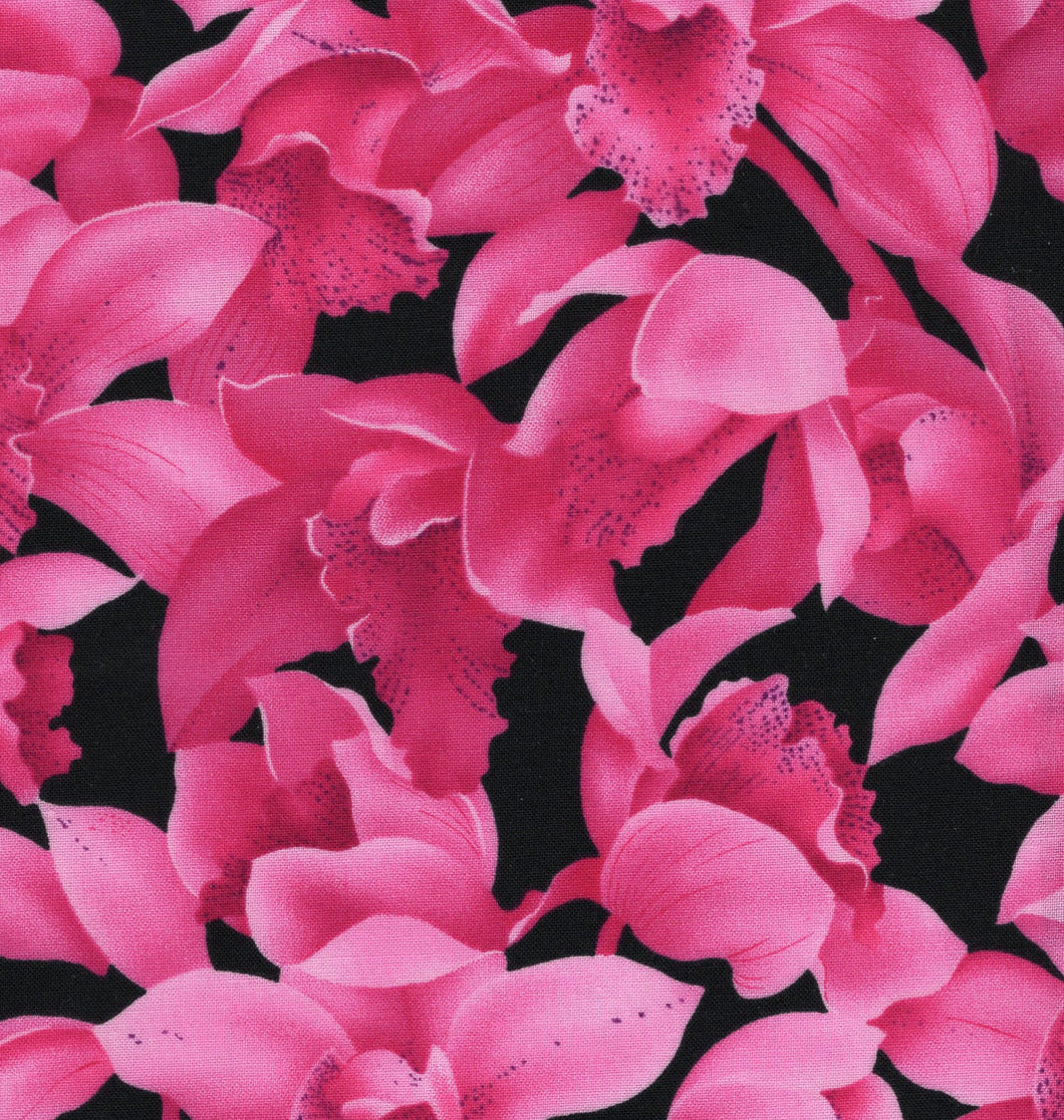 Orchids Fuchsia / Black flo364