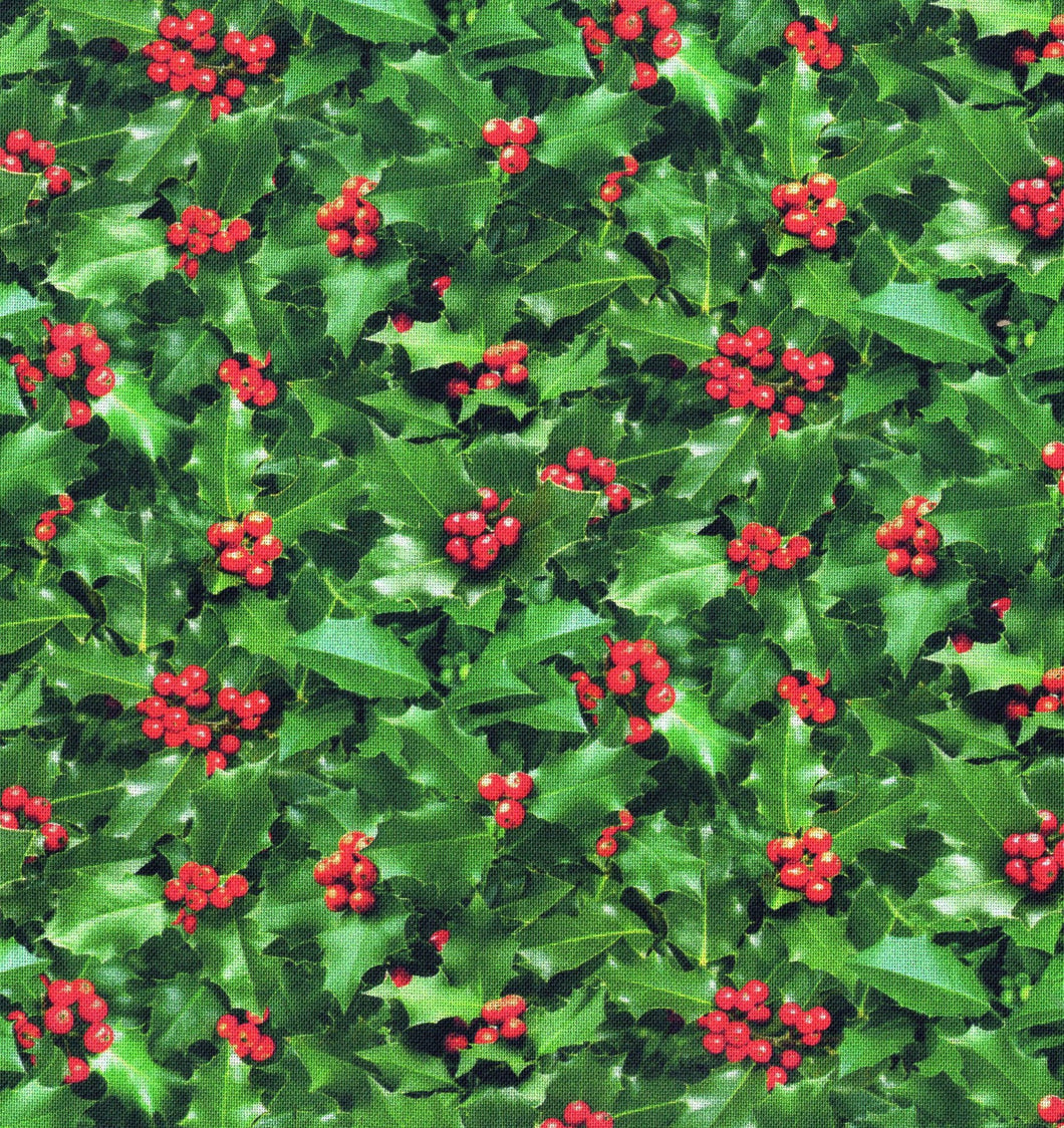 Holly Leaves and Berries / Green ho600