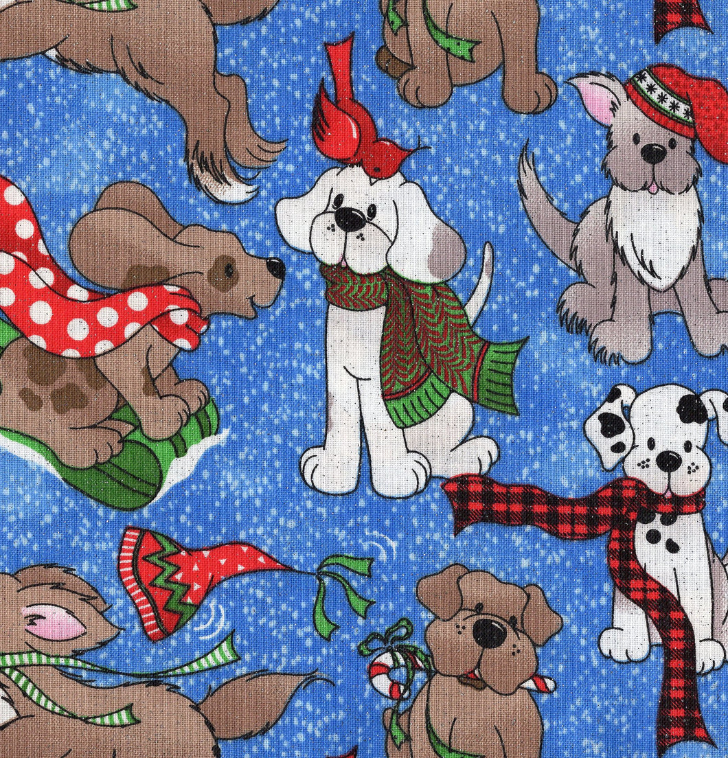 Holiday Dogs / Blue with Silver Glitter ho636