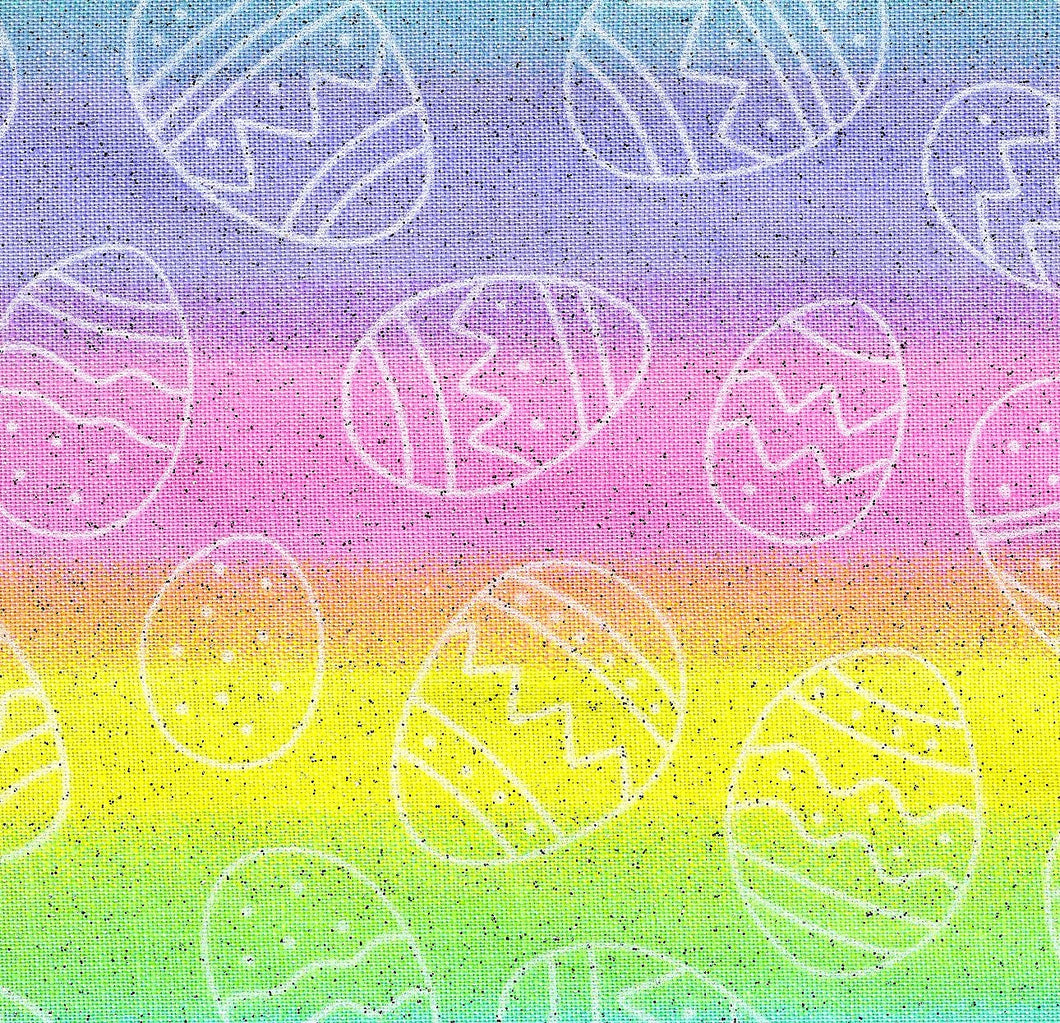 Tye Dye Eggs / Pastel Stripe with Glitter ho639