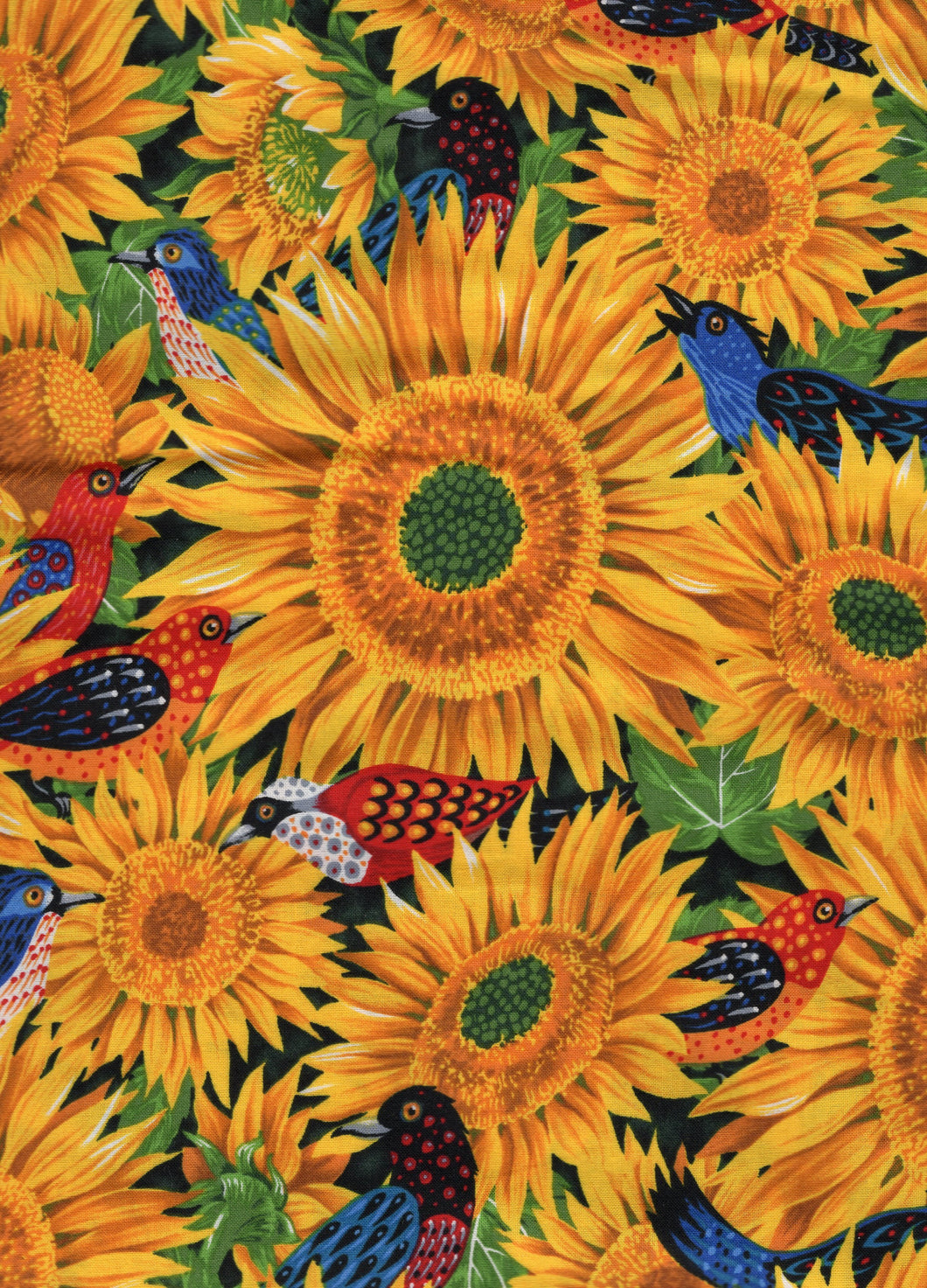 Sunnyside Up Sunflowers / Dark Green flo317