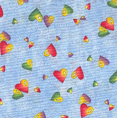 Heart Fabric, Bird Fabric, Valentine Fabric, Hearts and Birds Together,  Cotton or Fleece 3525 - Beautiful Quilt