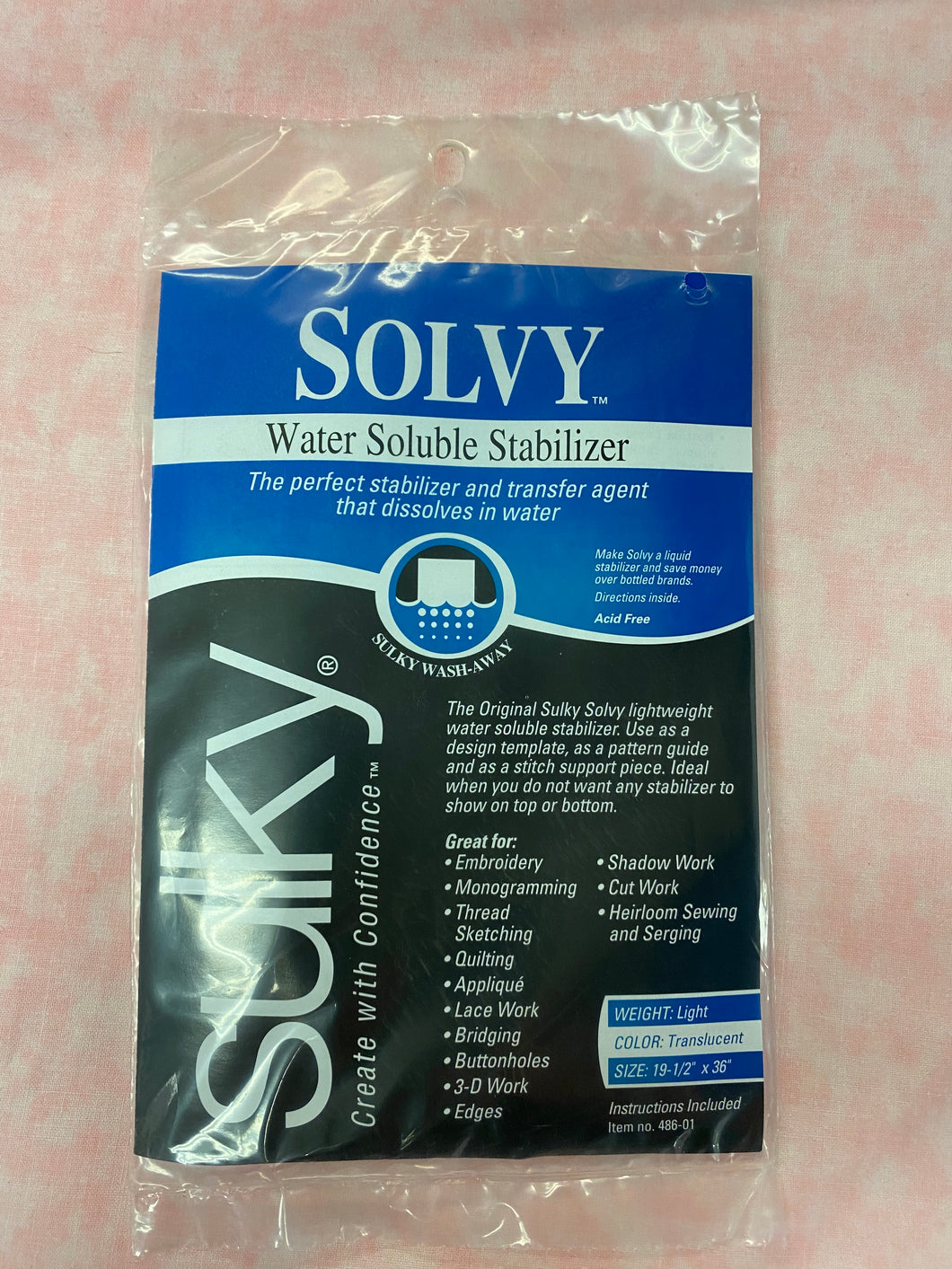 Solvy Water Soluble Stabilizer n35